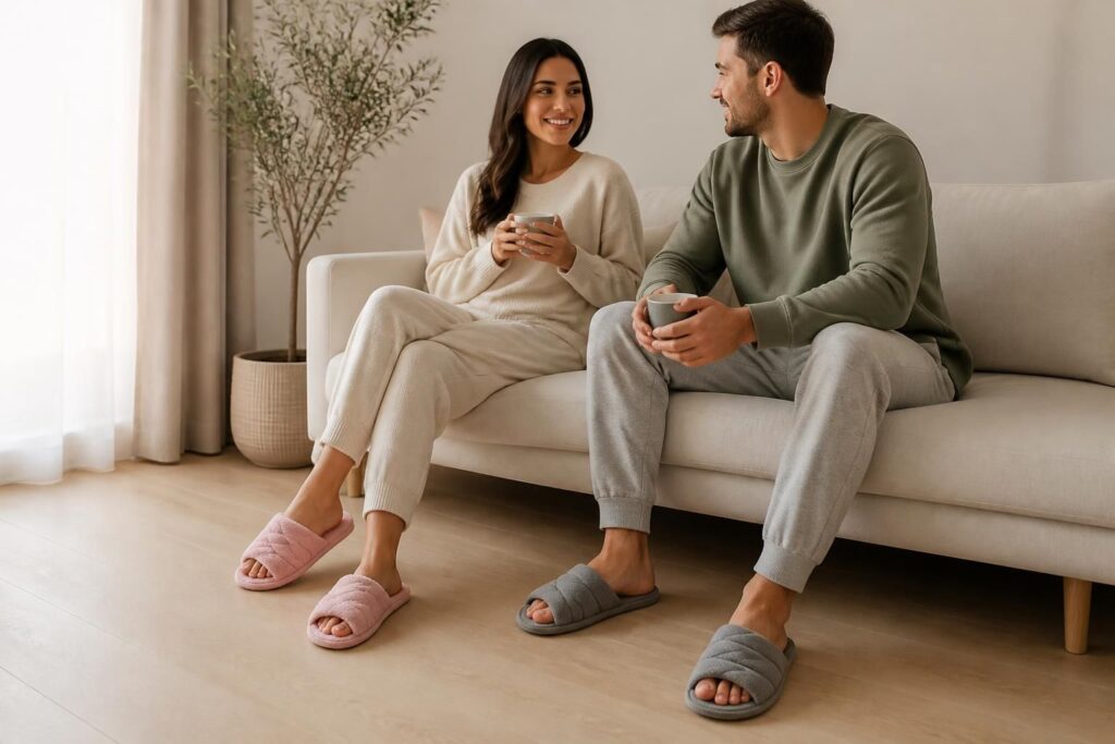 découvrez notre sélection de chaussons claquettes pour femmes et hommes, alliant confort optimal et designs tendance à adopter pour toutes les saisons.