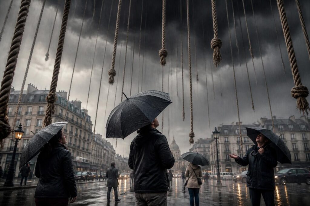 découvrez l'origine, la signification et la traduction de l'expression française « pleuvoir des cordes », une métaphore courante pour décrire une forte pluie.