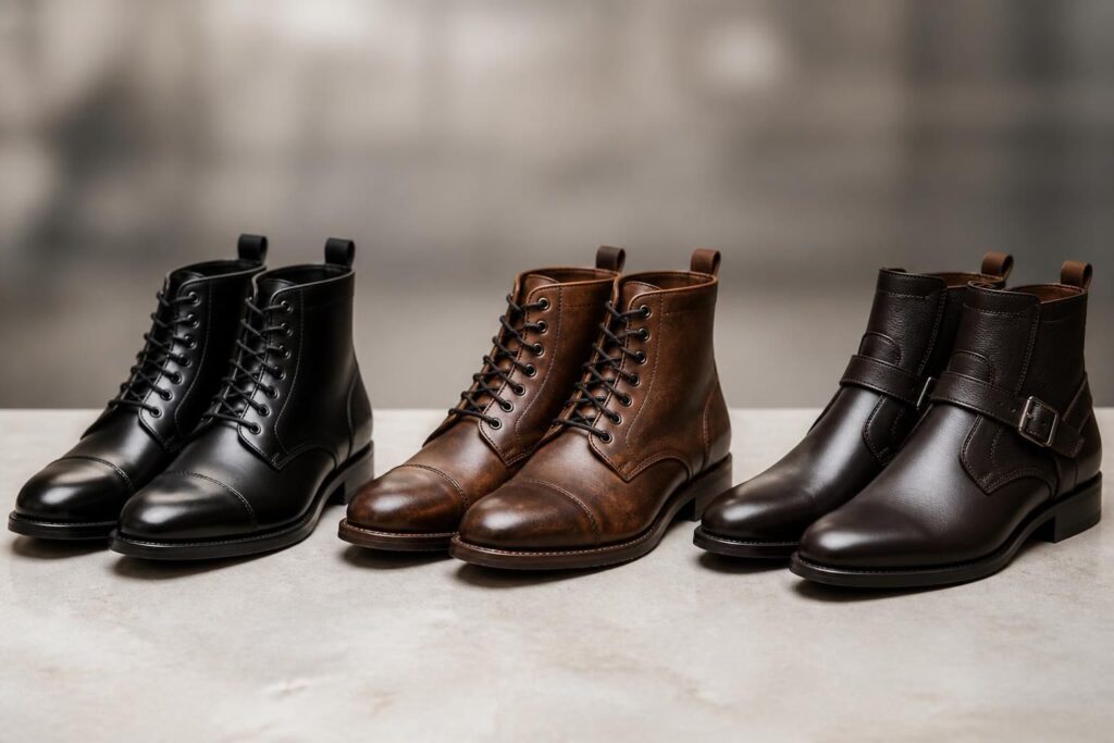 découvrez comment choisir les bottes en cuir pour hommes : noir classique, marron élégant ou modèles tendance pour un style impeccable.